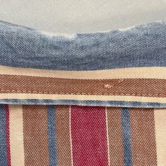 Wrangler Mens Western Brushpopper Shirt Striped Long Sleeve Pearl Snap VTG - Picture 7 of 9